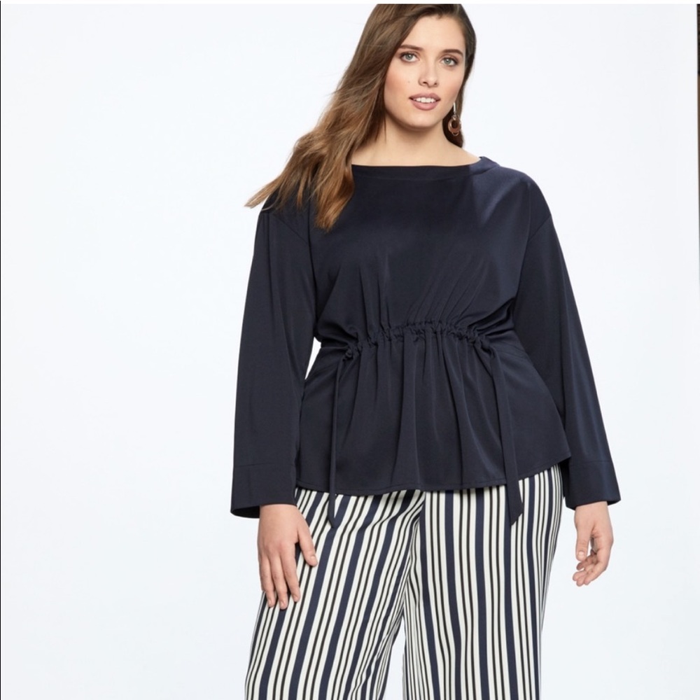 Eloquii adjustable waistband cinched waist top